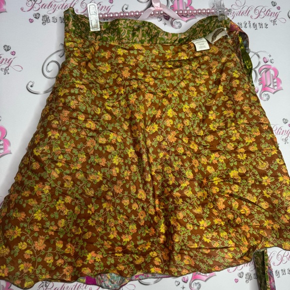 Wrap skirt multiway Kariza vintage paisley floral reversible Boho bohemian tie - Picture 3 of 13